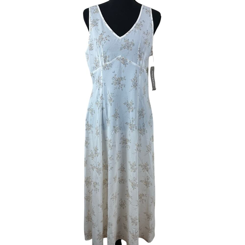Jones‎ New York Womens Floral Empire Waist Sheer Maxi Dress Size M Coquette Y2K